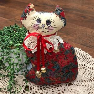 Fabric Christmas cat